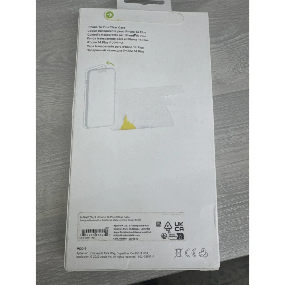 Genuine Original Apple iPhone 14 Plus Clear Back MagSafe Case Cover MPU43ZM/A